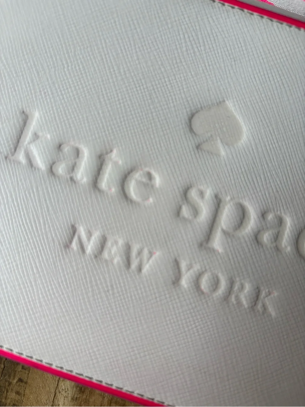 kate spade White with Hot Pink Trim Crossbody Bag